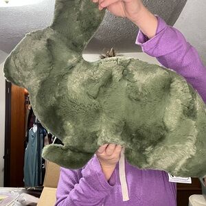 The Handmade Heifer Plush Green Bunny Pillow made out of Minky